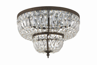 Crystorama 4 Light Swarovski Strass Crystal English Bronze Flush Mount Semi Flush Crystorama