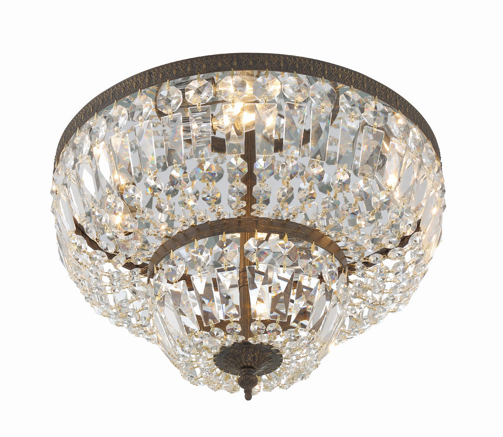 Crystorama 4 Light Swarovski Strass Crystal English Bronze Flush Mount Semi Flush Crystorama