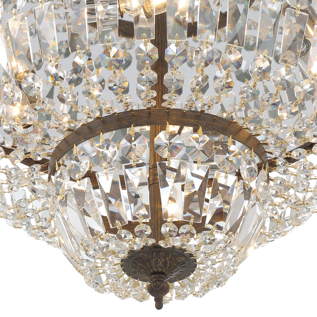 Crystorama 4 Light Spectra Crystal English Bronze Flush Mount Semi Flush Crystorama