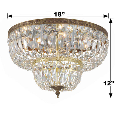 Crystorama 4 Light Spectra Crystal Olde Brass Flush Mount Semi Flush Crystorama