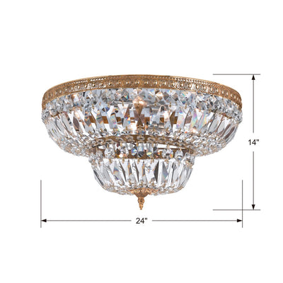 Crystorama 6 Light Spectra Crystal Olde Brass Flush Mount Semi Flush Crystorama