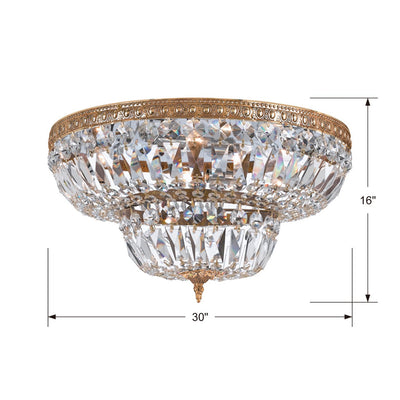 Crystorama 8 Light Spectra Crystal Olde Brass Flush Mount Semi Flush Crystorama