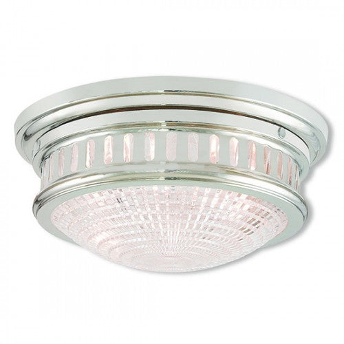 2 Light Polished Nickel Ceiling Mount Flush Mount Livex