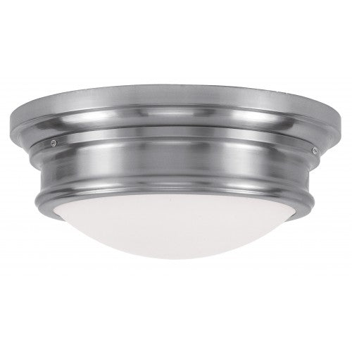 3 Light Brushed Nickel Ceiling Mount Flush Mount Livex