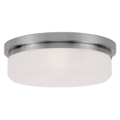 3 Light Brushed Nickel Ceiling Mount or Wall Mount Flush Mount Livex