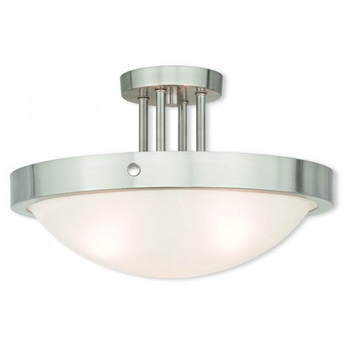 3 Light Brushed Nickel Ceiling Mount Semi Flush Livex