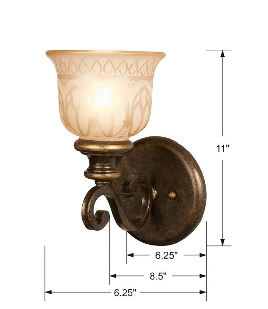 Norwalk 1 Light Bronze Umber Sconce Wall Sconce Crystorama