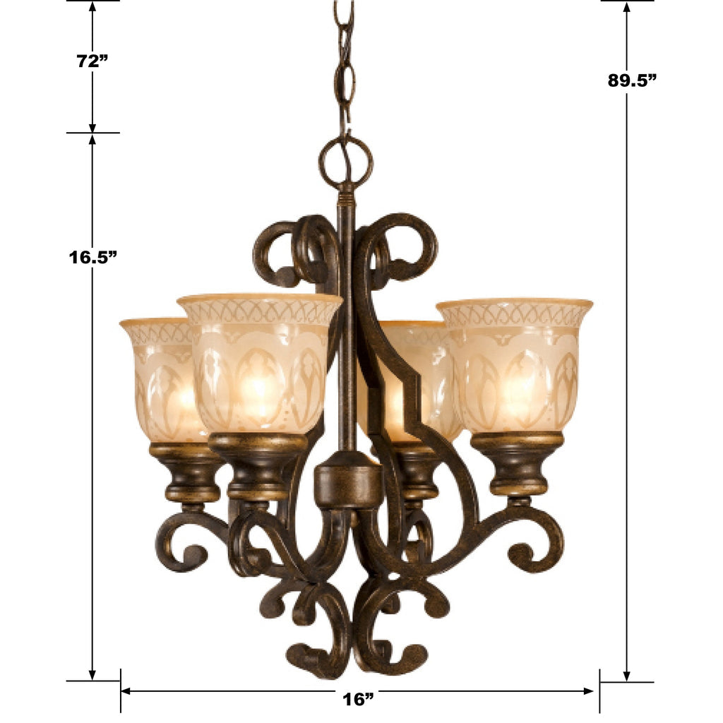 Norwalk 4 Light Bronze Umber Mini Chandelier Chandelier Crystorama