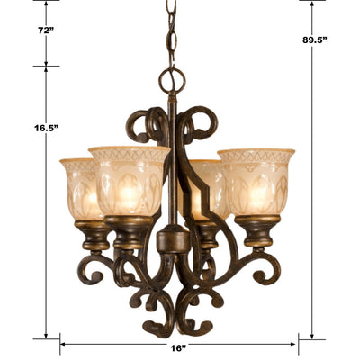 Norwalk 4 Light Bronze Umber Mini Chandelier Chandelier Crystorama