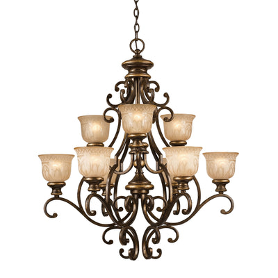 Norwalk 9 Light Bronze Umber Chandelier Chandelier Crystorama