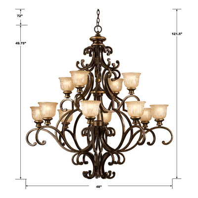 Norwalk 12 Light Bronze Umber Chandelier Chandelier Crystorama