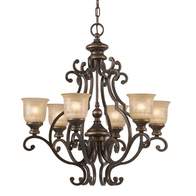 Norwalk 6 Light Bronze Umber Chandelier Chandelier Crystorama