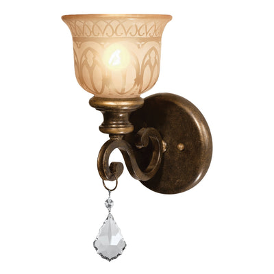 Norwalk 1 Light Clear Crystal Bronze Umber Sconce Wall Sconce Crystorama