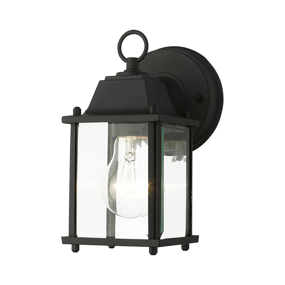 1 Light Textured Black Outdoor Wall Lantern Exterior Livex