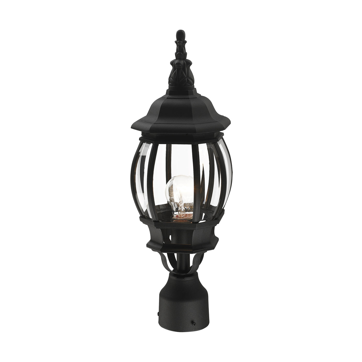 1 Light Textured Black Outdoor Post Top Lantern Exterior Livex
