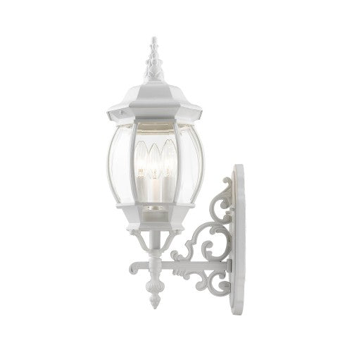 3 Light Textured White Outdoor Wall Lantern Exterior Livex