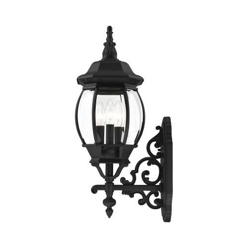 3 Light Textured Black Outdoor Wall Lantern Exterior Livex