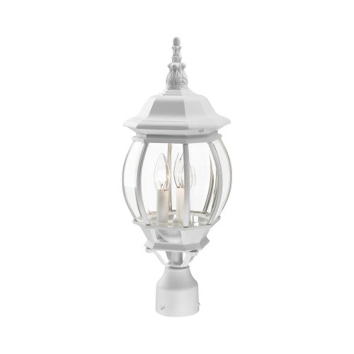 3 Light Textured White Outdoor Post Top Lantern Post Livex