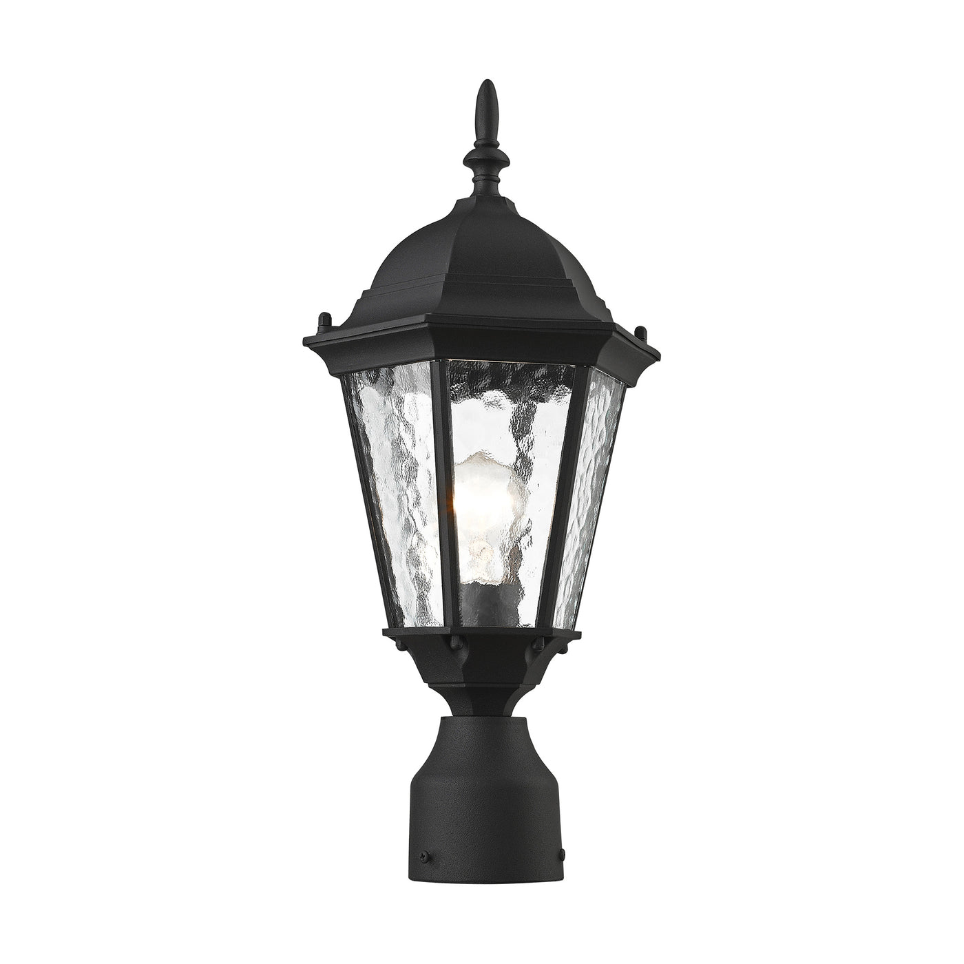 1 Light Textured Black Outdoor Post Top Lantern Exterior Livex