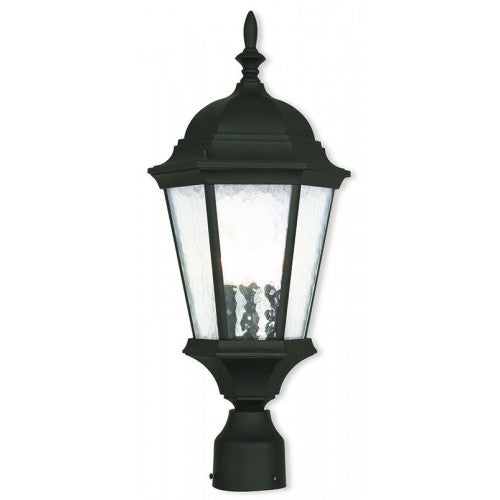 3 Light Textured Black Outdoor Post Top Lantern Post Livex