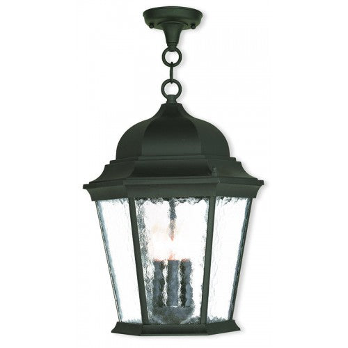 3 Light Textured Black Lantern Exterior Livex