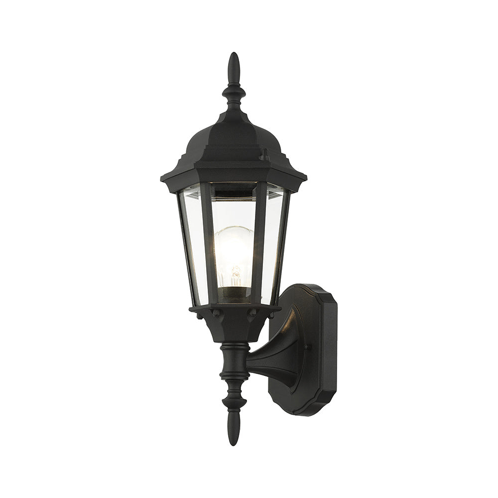 1 Light Textured Black Outdoor Wall Lantern Exterior Livex