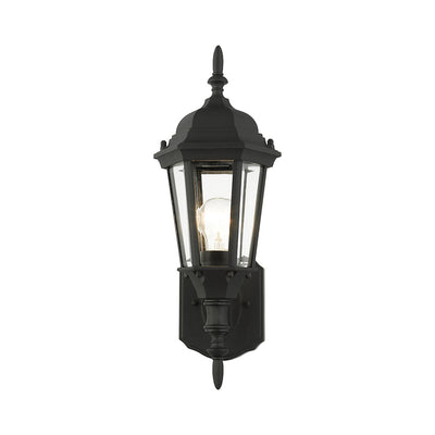 1 Light Textured Black Outdoor Wall Lantern Exterior Livex