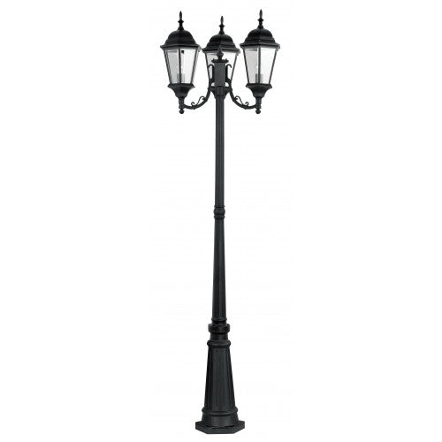 3 Light Textured Black Outdoor Post Light Post Livex