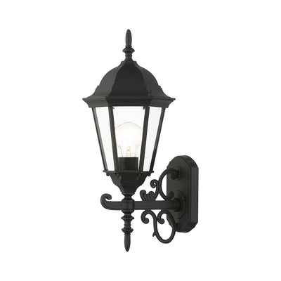 1 Light Textured Black Outdoor Wall Lantern Exterior Livex