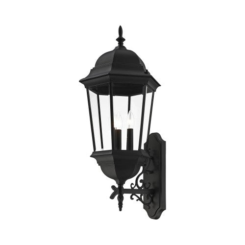 3 Light Textured Black Outdoor Wall Lantern Exterior Livex