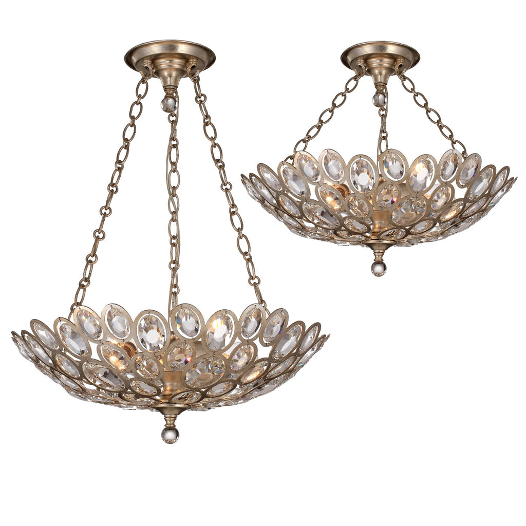 Sterling 3 Light Distressed Twilight Chandelier Chandelier Crystorama