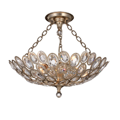 Sterling 3 Light Distressed Twilight Semi Flush Mount Semi Flush Crystorama