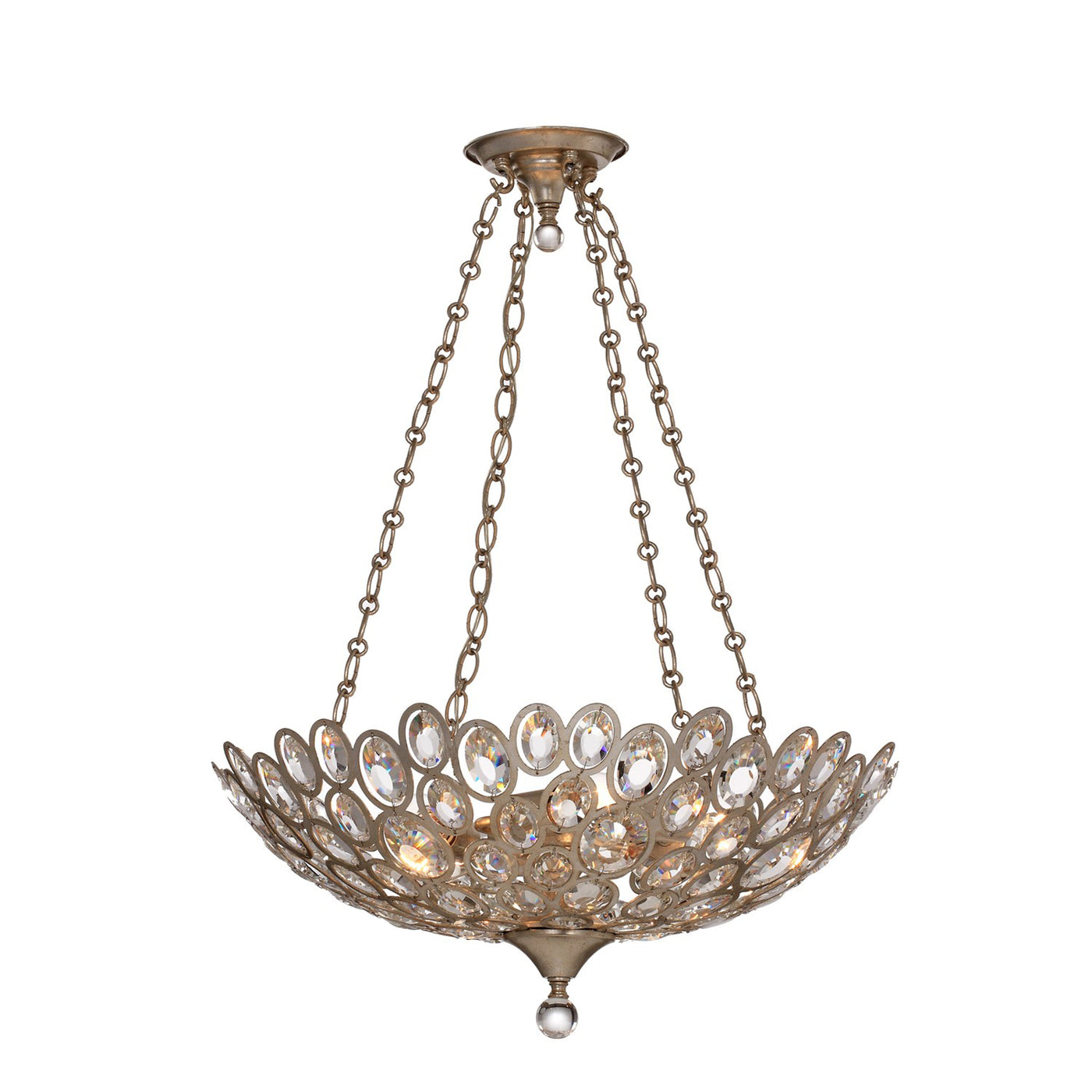 Sterling 5 Light Distressed Twilight Chandelier Chandelier Crystorama