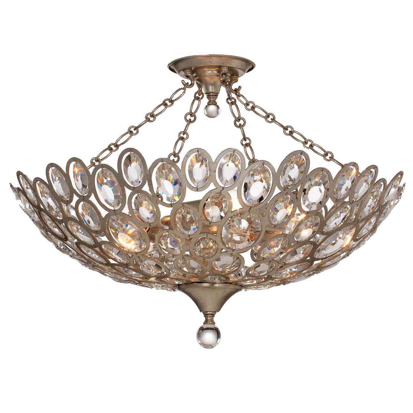 Sterling 5 Light Distressed Twilight Semi Flush Mount Semi Flush Crystorama