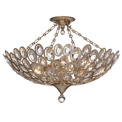 Sterling 5 Light Distressed Twilight Semi Flush Mount Semi Flush Crystorama