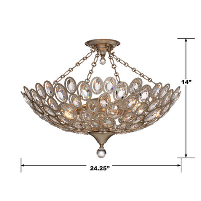 Sterling 5 Light Distressed Twilight Semi Flush Mount Semi Flush Crystorama