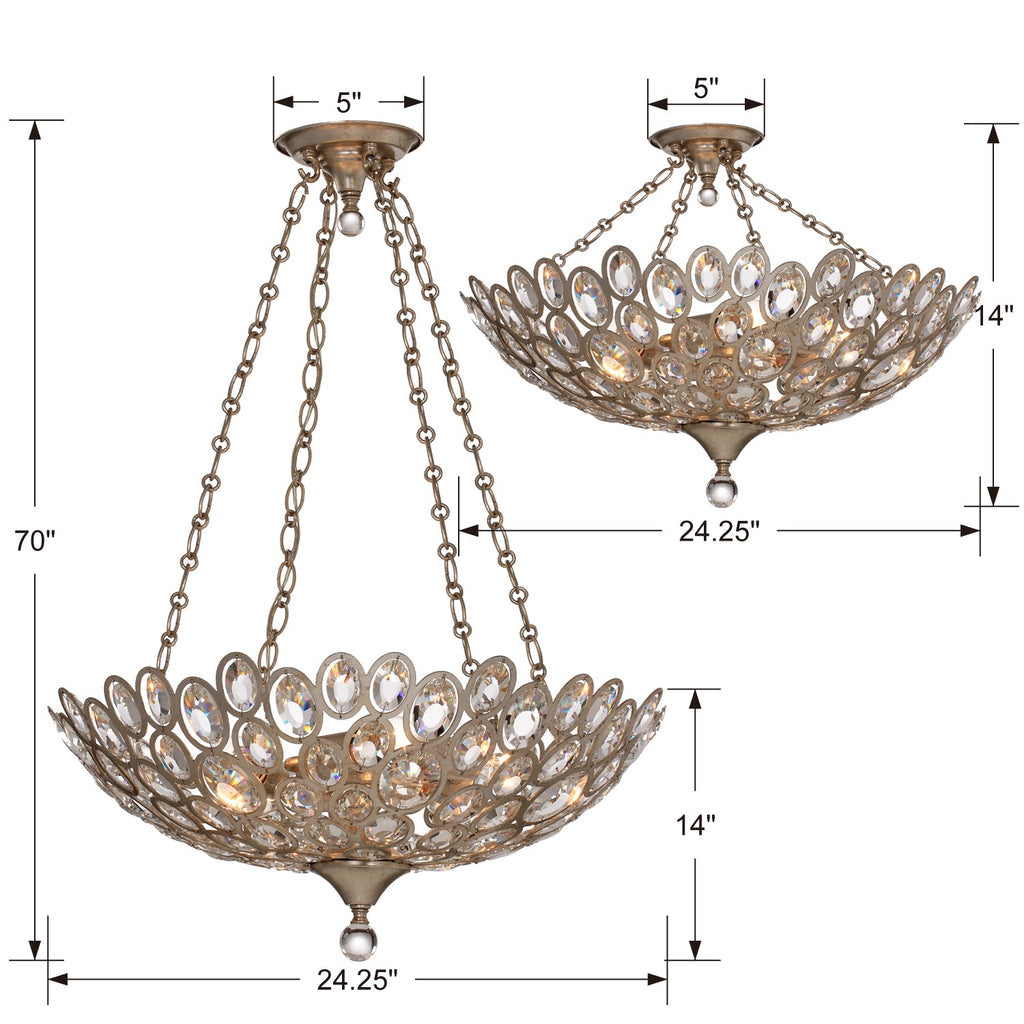 Sterling 5 Light Distressed Twilight Chandelier Chandelier Crystorama