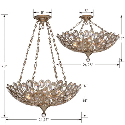 Sterling 5 Light Distressed Twilight Chandelier Chandelier Crystorama