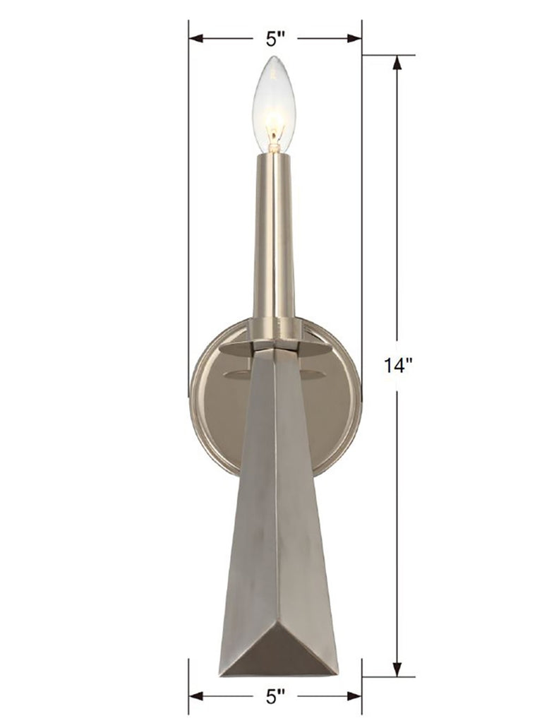 Palmer 1 Light Polished Nickel Sconce Wall Sconce Crystorama
