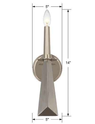 Palmer 1 Light Polished Nickel Sconce Wall Sconce Crystorama