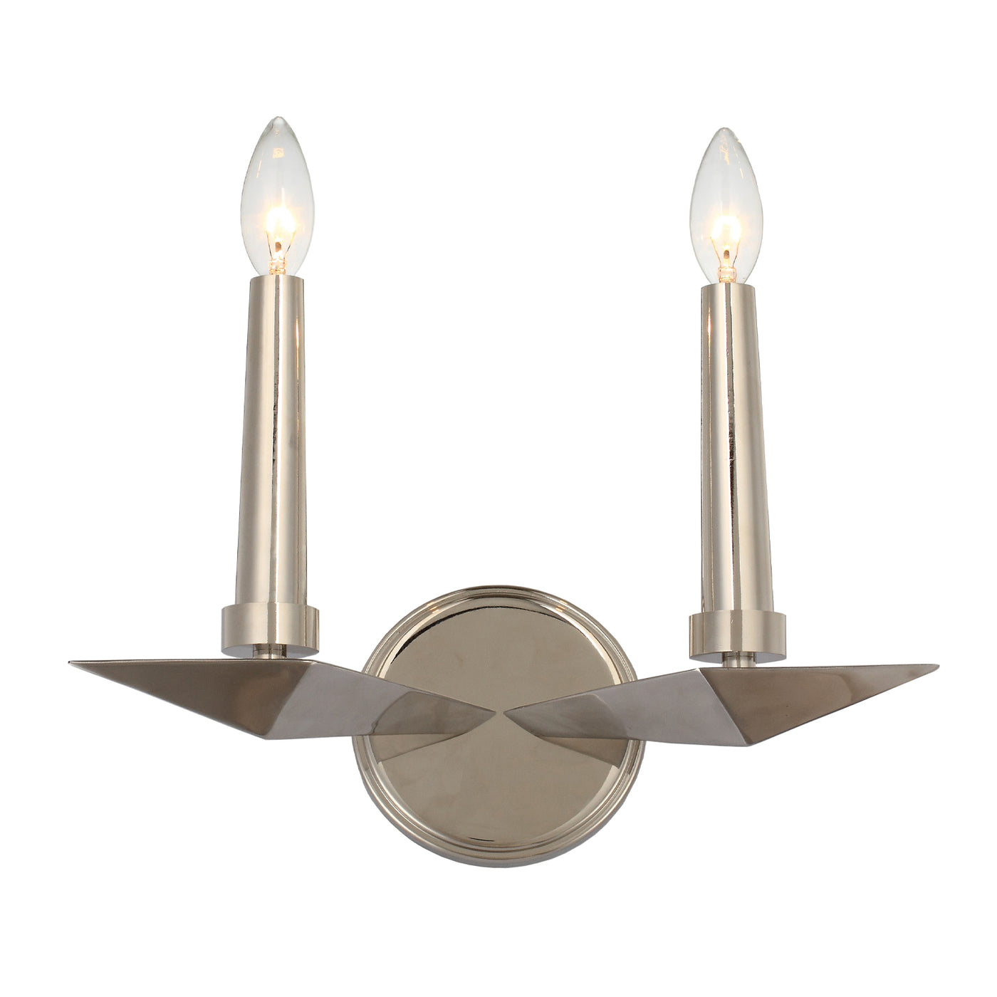 Palmer 2 Light Polished Nickel Sconce Wall Sconce Crystorama