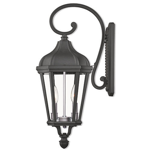 2 Light Textured Black Outdoor Wall Lantern Exterior Livex