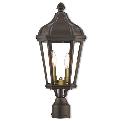 2 Light Bronze Outdoor Post Top Lantern Post Livex