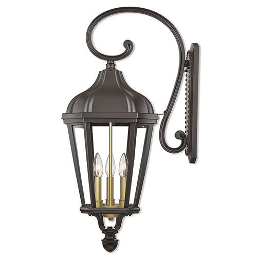 3 Light Bronze Outdoor Wall Lantern Exterior Livex