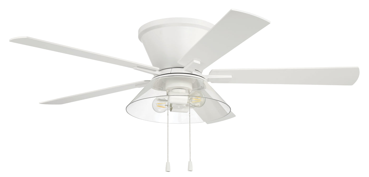 52" Insight White Finish, White/Washed Oak Blades, Integrated Light kit Included Ceiling Fan CRAFTMADE