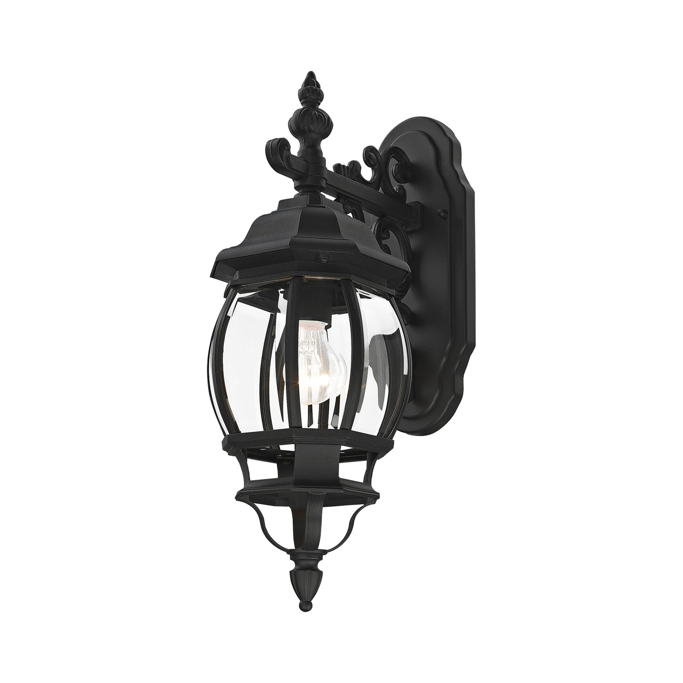 1 Light Textured Black Outdoor Wall Lantern Exterior Livex