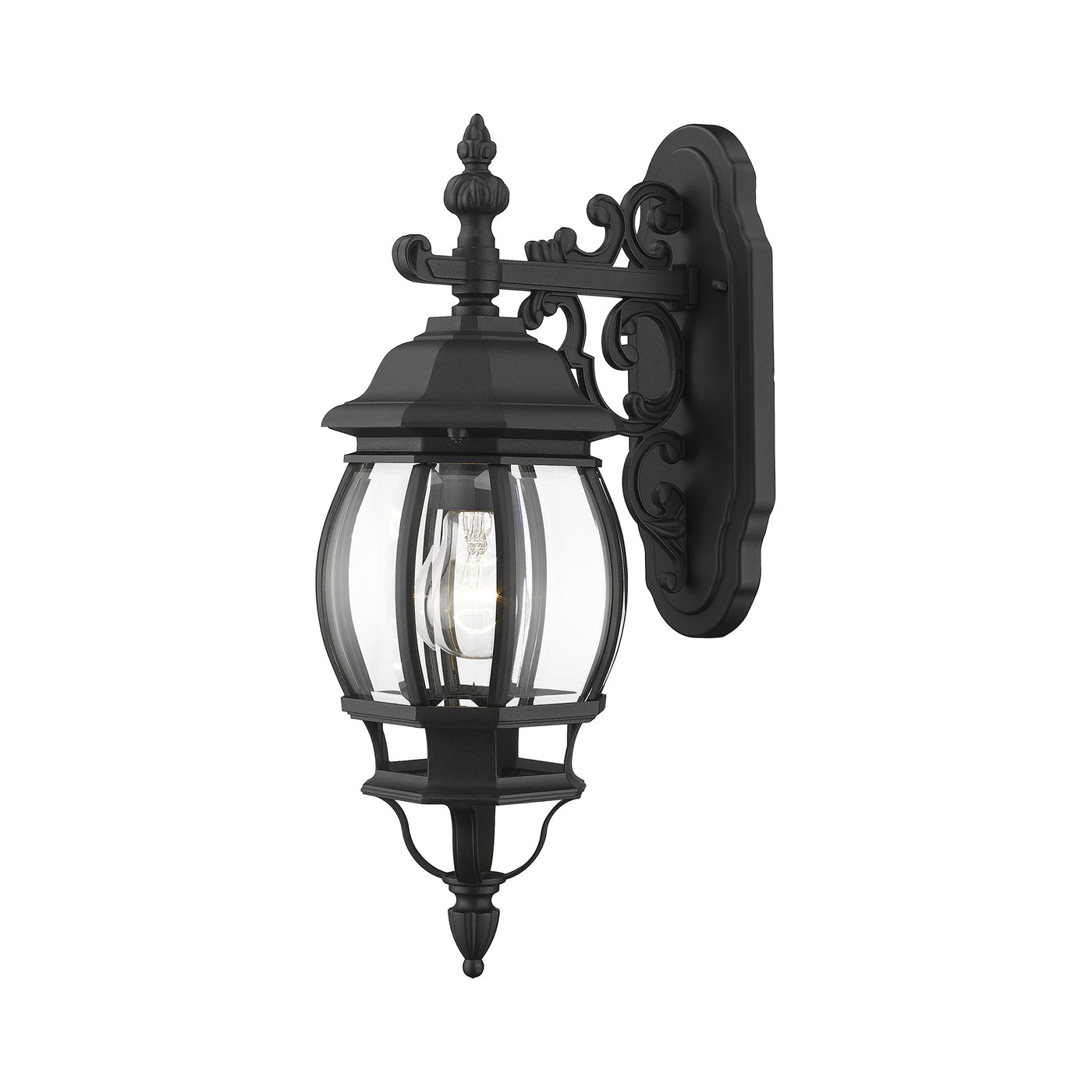 1 Light Textured Black Outdoor Wall Lantern Exterior Livex