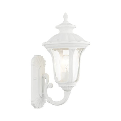 1 Light Textured White Outdoor Wall Lantern Exterior Livex