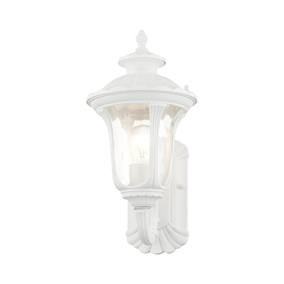 1 Light Textured White Outdoor Wall Lantern Exterior Livex