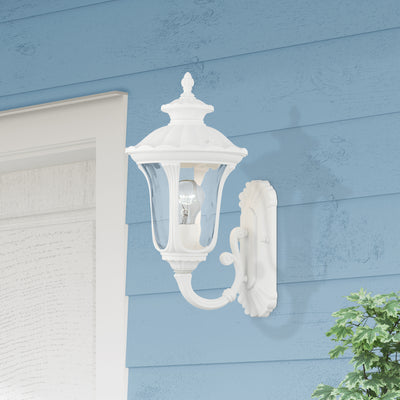 1 Light Textured White Outdoor Wall Lantern Exterior Livex